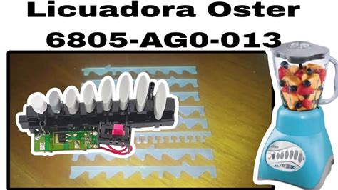 Posición de laminas y armado de botonera Licuadora Oster 6805 AG0 013