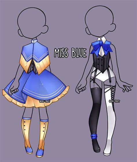 miss blue outfit adopt [open] by miss trinity on deviantart drawing anime clothes fashion