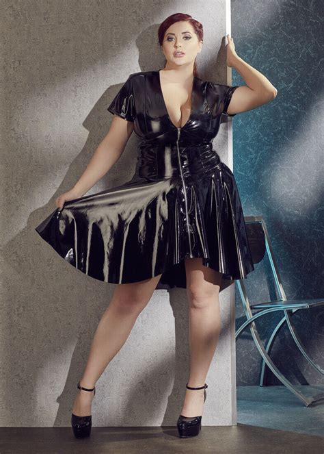 Lack Kleid Schwarz Sexy Minikleid Gr L Xl 2xl 3xl Bis Plus Size Gr