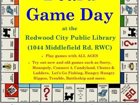 Free Board Game Day To Help Childrens Success In School Redwood City