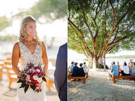 Bride Wearing A Stunning Wedding Gown With Lace Top For Her Beachfront