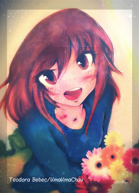Cute Anime Girl With Flowers By Kmakmachau On Deviantart