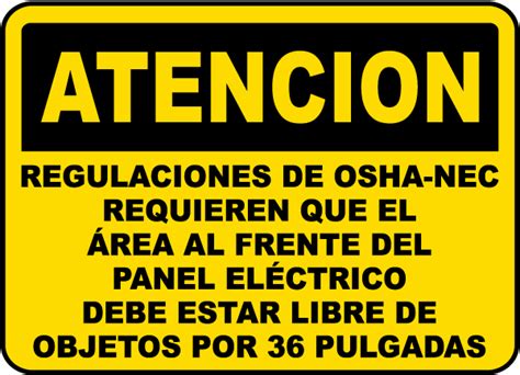 » safety labels for electrical equipment & facilities management. Spanish OSHA-NEC Regulations Label E3326SPL - by SafetySign.com