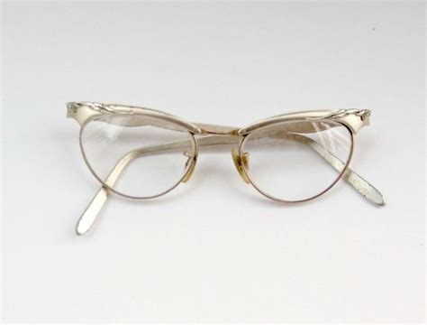 Vintage 50s Cateye Glasses Metal Frame Eyeglasses 1950s Eye