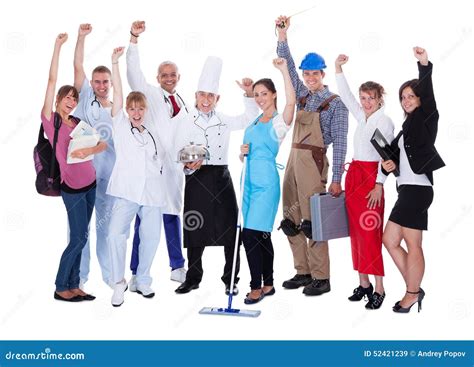 Group Of People Representing Diverse Professions Stock Image Image Of