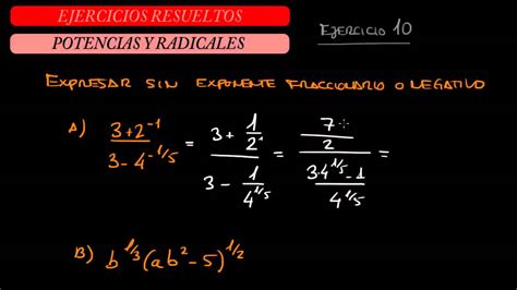 Potencias Y Radicales Problemas Resueltos 1010 Youtube