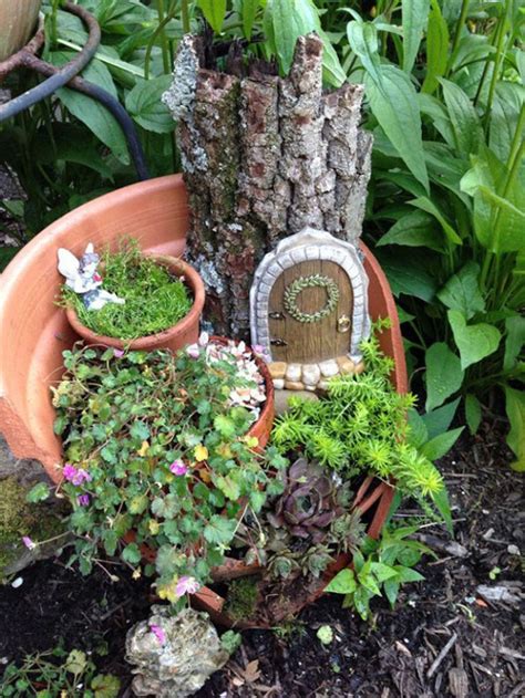 Broken Flower Pots Make Whimsical Fairy Gardens