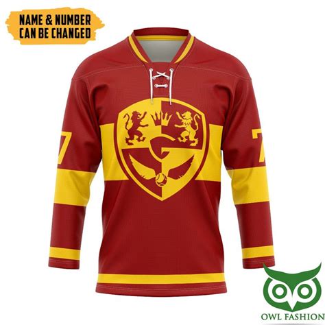 Harry Potter Quidditch Gry Custom Name Number Hockey Jersey Owl