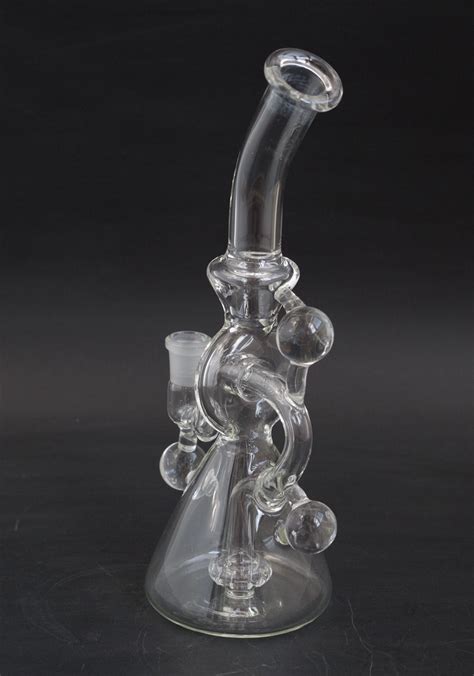 2021 Clear Wormhole Clear Glass Bong With Showerhead Perc Glass Bong