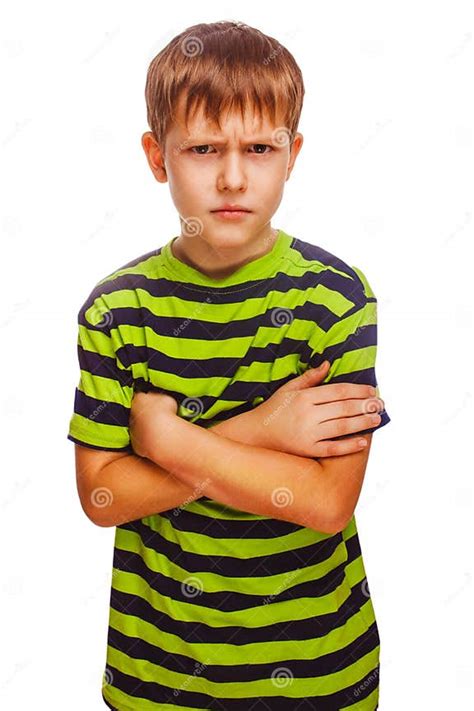 Angry Teenage Boy Child Feels Anger Blonde In A Stock Image Image Of