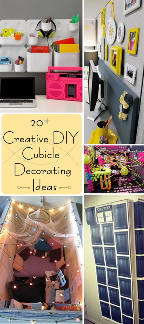 You can pin ribbon to the wall of the cubicle for a decorative photo collage. 20+ Creative DIY Cubicle Decorating Ideas - Hative