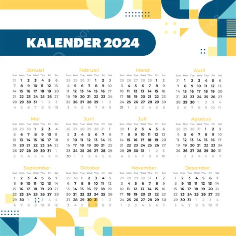 Pngtree 2024 Calendar With Geometric Design Style Vector Png Image 9440872 
