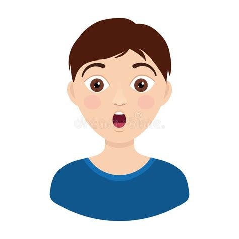 Vector Young Boy Face Surprised Stock Illustration Illustration Of