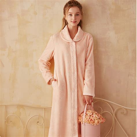 Elegant Robe Long Gown Women Bathrobe Winter Robes Soft Sleepwear