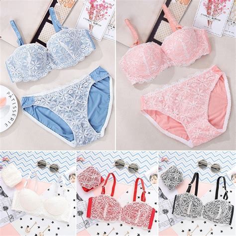Beefashion S Half Cup Lace Bra Small Breasts Push Up Bra Set Shopee