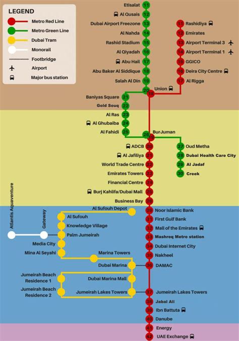New Dubai Metro Red Line Map Expo 2020 Map Stations