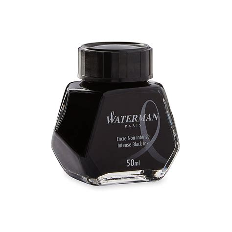 Waterman 50 Ml Bottled Liquid Fountain Pen Ink Intense Black S0110710