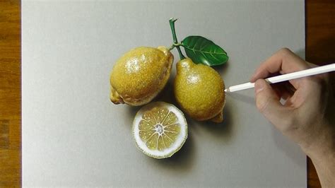 Drawing Of Some Lemons How To Draw 3d Art Youtube