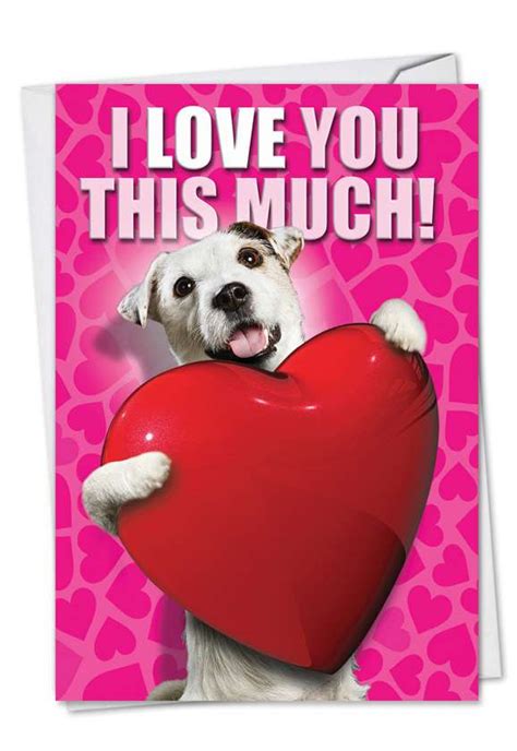 Love You This Much Dog Valentines Day Paper Card