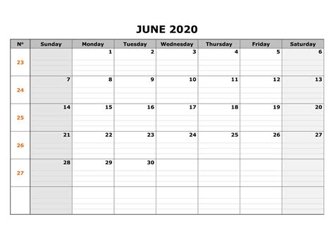 June 2020 Blank Calendar For Worksheet Blank Calendar Calendar June
