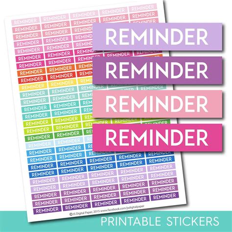 Reminder header stickers, Reminder planner stickers, Reminder printable sti… | Printable planner ...