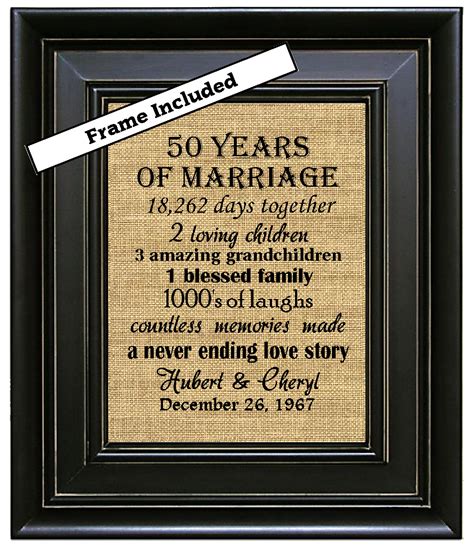 Framed Personalized 50 Anniversary T50th Anniversary