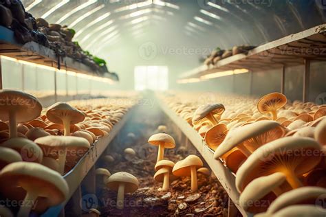 organic mushrooms growing on mushroom farm mushroom cultivation natural mushroom production