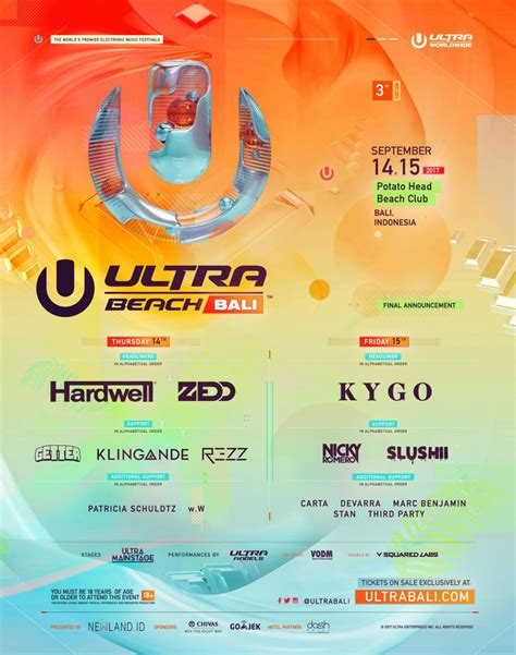 Running during the same weekend as ultra korea, the singapore edition taking place on june 10 and 11, 2017, the ultra singapore phase one lineup features kshmr (live), pendulum (live), tchami (live) as well. 【Ultra Bali 2017】フルラインナップ発表! | TokyoEDM