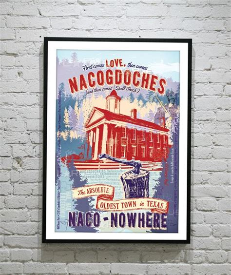 Print Of Love Nacogdoches Texas Vintage Art Poster Sfa Etsy Vintage Poster Art Vintage Art