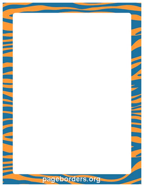 Orange And Blue Zebra Print Border Clip Art Page Border