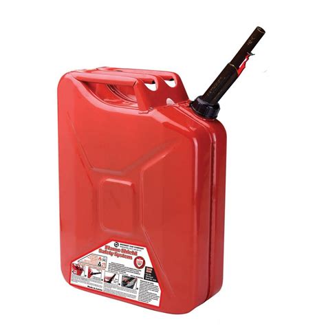 5 Gal Durable Metal Gas Can With Quick Flow Spout In Red 5810
