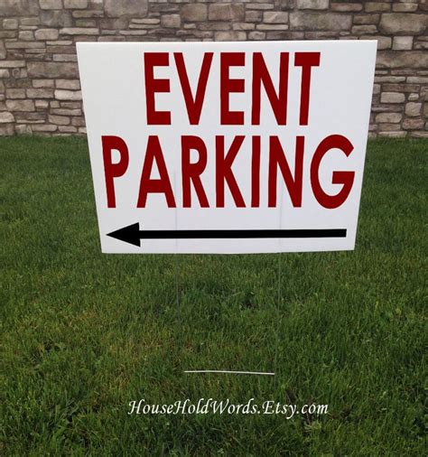 Corrugated Yard Sign Event Parking Yard Signs Event Signs Etsy