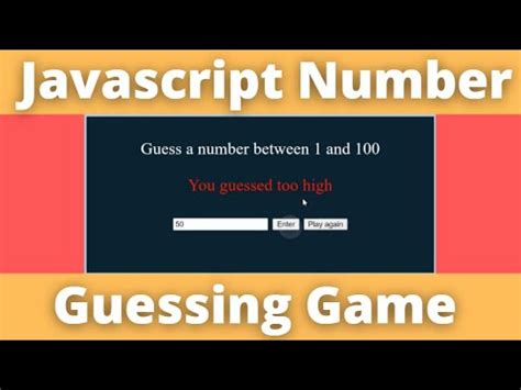 Awesome Javascript Number Guessing Game Youtube