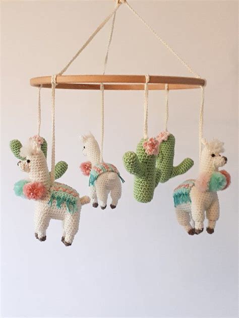 Hannah and joshua created the tent for their reading nook using curtains from home goods. Cactus and Llama Nursery Mobile (With images) | Boho ...