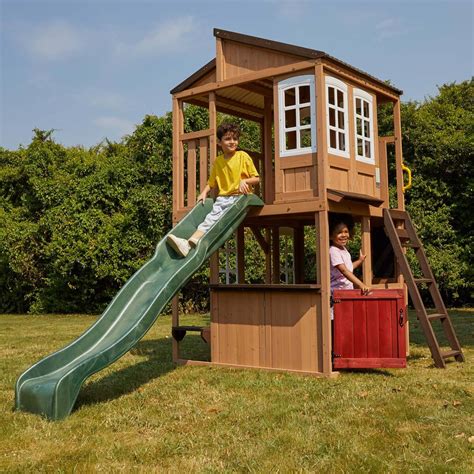 Kidkraft Outdoor Playhouse With Slide For Outdoor Swingsets And
