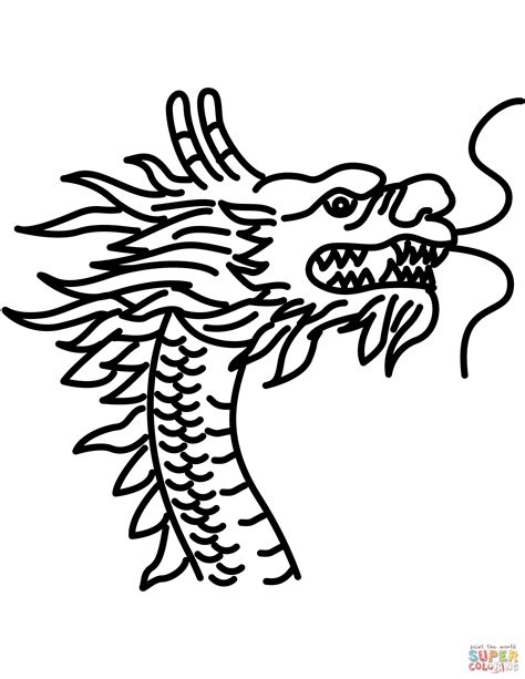 Chinese Dragon Head coloring page | Free Printable Coloring Pages