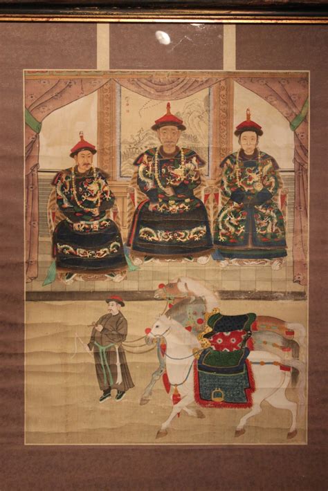 Fine Pair Of Chinese Ancestor Portraits Painted On Silk