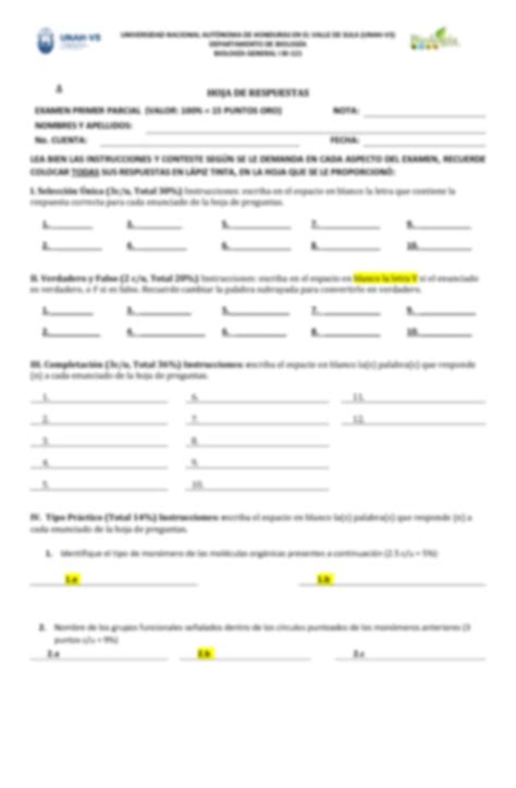 Solution Examen De Biologia Unah Vs Studypool