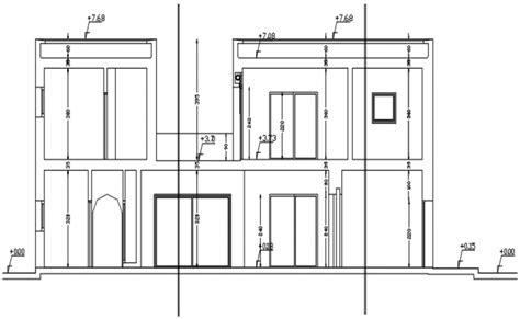 Lavish Bungalow Sectional Elevation Design Dwg File Cadbull