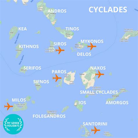 Cyclades Islands Map With Names