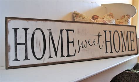 HOME SWEET HOME 1'X4' sign | distressed shabby chic wooden sign | painted wall art | elegant ...