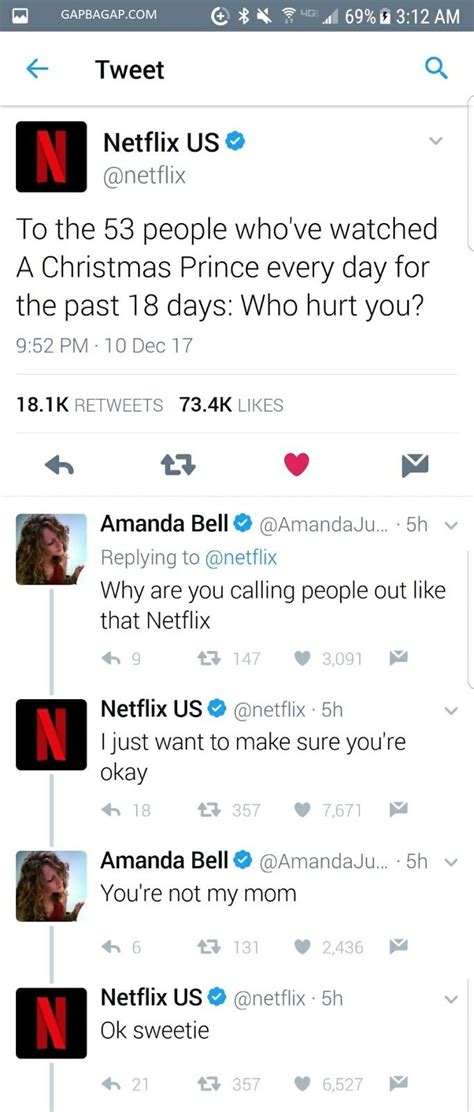 Hilarious Tweets About Netflix Vs Amanda Bell Christmaslaughs Funny Funny Tweets Hilarious