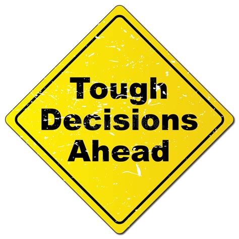 Tough Decisions Ahead Road Sign Stock Illustration Illustration Of