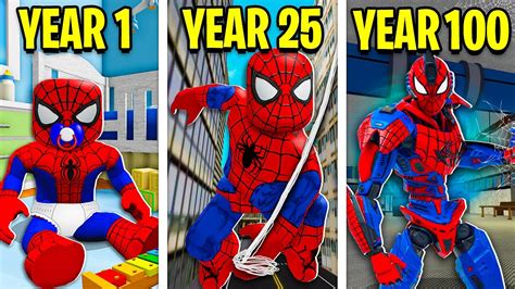 100 Years As Spiderman Roblox Youtube