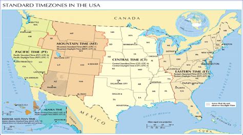 Time Zone Map Usa With Cities Time Zones Us Map Map Time Zones Us