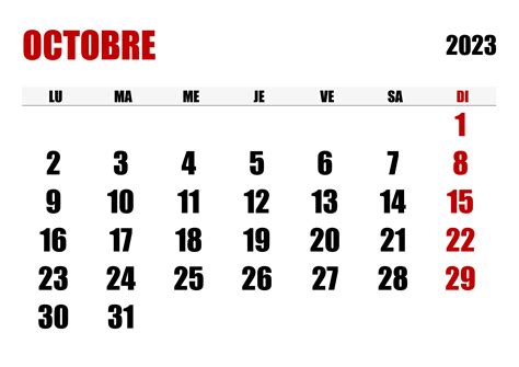 Calendrier octobre 2023 – calendrier.su