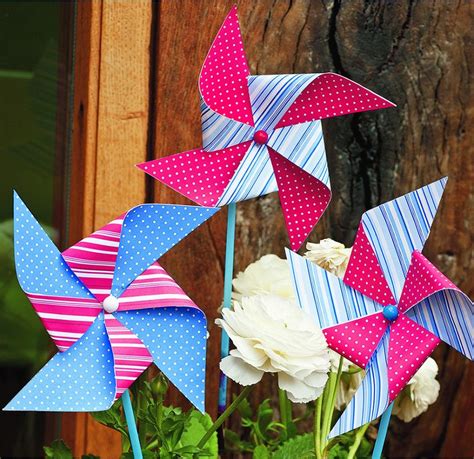 The last one of these seems fairly straight forward, as you could use a straightedge, poster board, and scissors to figure out a template for the. Mini make: How to make paper windmills - Woman's Weekly ...