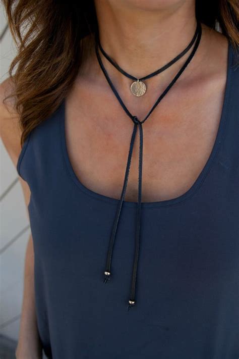 The Leather Wrap Choker Lariat Tie Is A Fun And Versatile Necklace