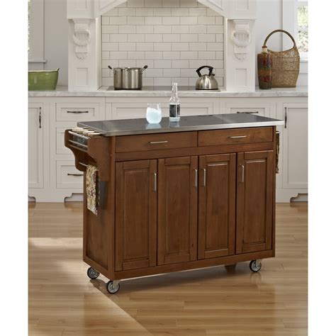 Stainless steel countertop kitchen cabinet with drawer and cabinet pulls outdoor kitchen cabinets. Home Styles Create-a-Cart Kitchen Island with Stainless ...