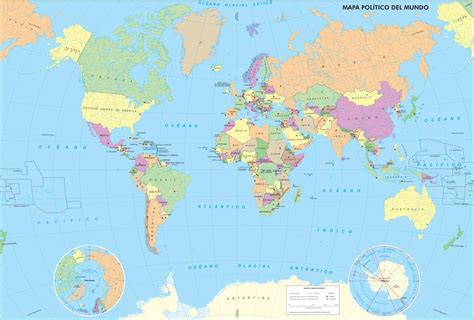 Mapa Político Del Mundo Mapa De Países Y Capitales Del Mundo